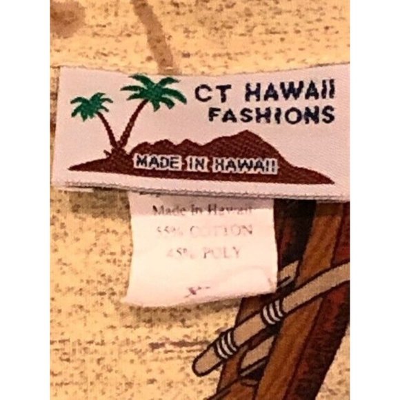 Vintage CT Hawaii Fashions Sea Turtle Short Sleeve Hawaiian Camp Shirt XL - Picture 3 of 3